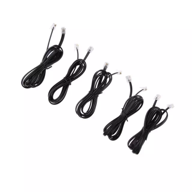 5 Pièces 6P6C RJ12 Mâle à Mâle Plat Droit Câble Téléphonique Fixe Cordon