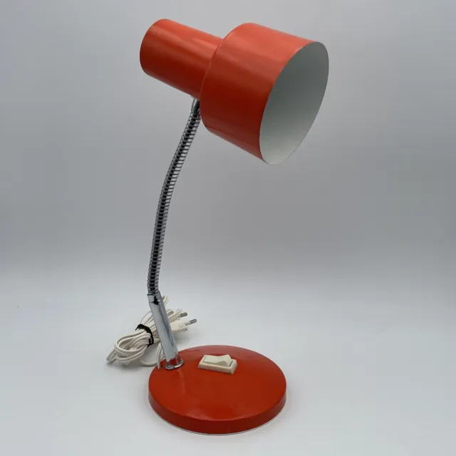 Lampe de bureau flexible ORANGE articulée desk lamp vintage atelier 70’ design