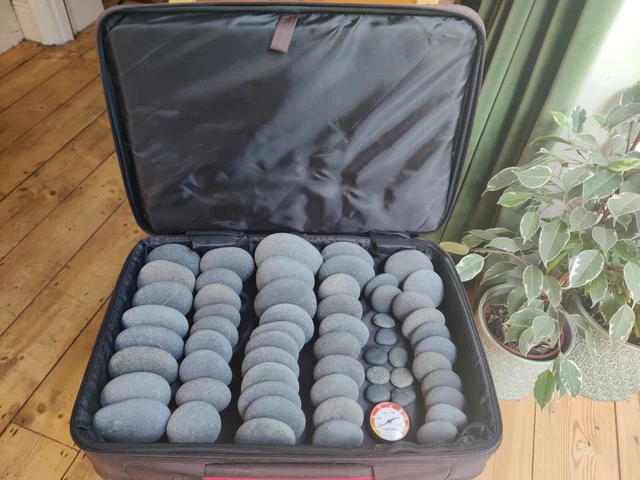 VULSINI HOT STONES massage bag and 60 basalt stones. Hardly used. 112.13 PicClick UK