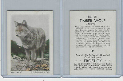 F55 Frostick, Animal Cards, 1933, #28 Timber (Gray) Wolf