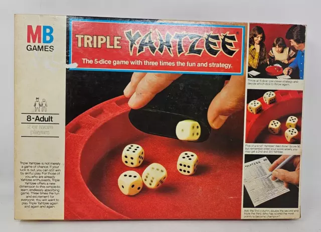 Collectable Vintage “Triple Yahtzee” Dice Game, MB Games, 1981