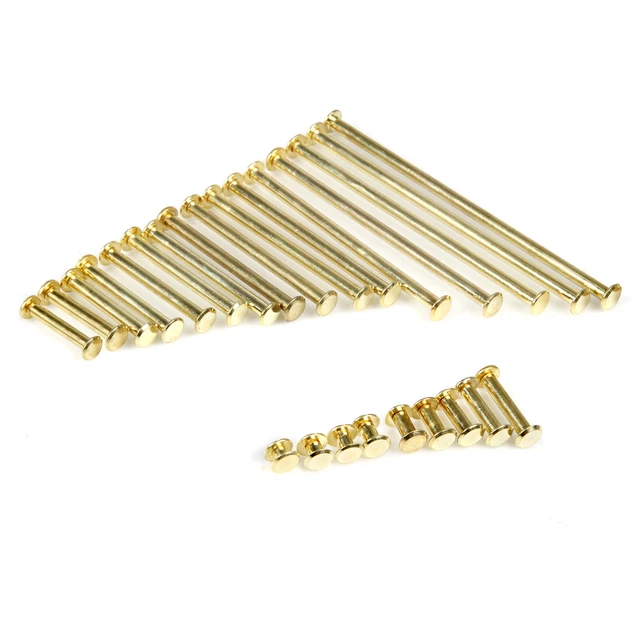 M5 (5 mm) rivets complets, tête plate-fente croisée-écrous-jeu de rivets, cuivre 2