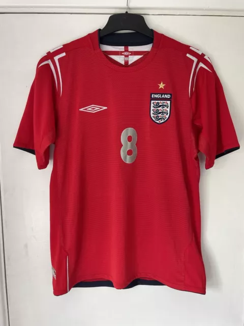 England Football Shirt 2004 2006 Vintage Retro Umbro Away Mens Soccer Jersey