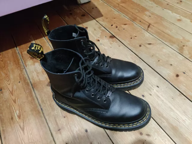 DR MARTENS 1460 BEX DOUBLE STITCH LEATHER BOOTS SIZE 9.5 WITH PAD GOOD ...