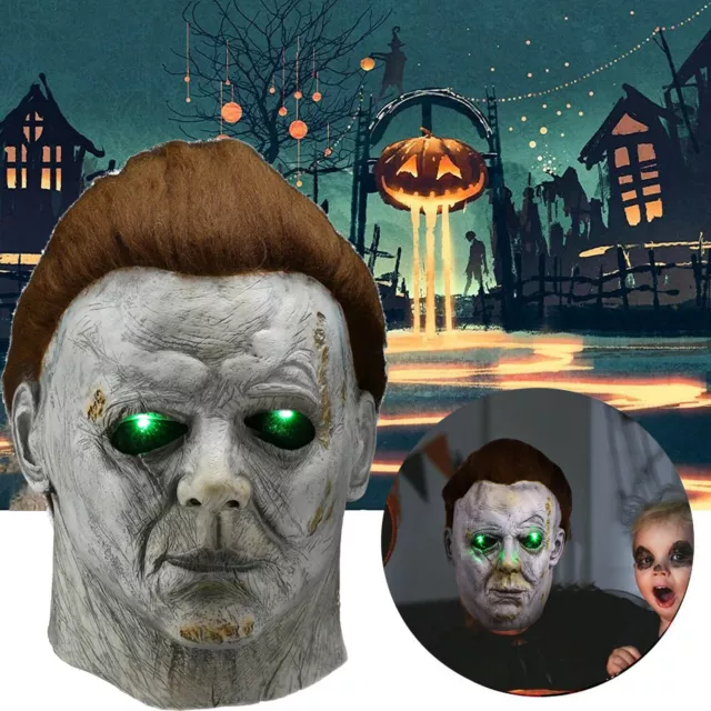 Halloween Michael Myers Maske LED Latex Maske Karneval Party Maske Vollkopfmaske