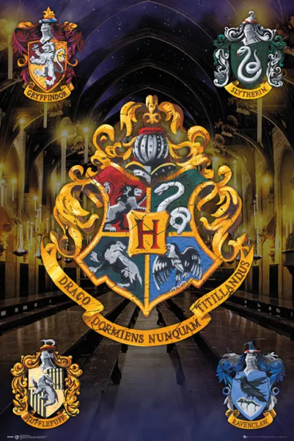 Harry Potter Crests Poster New - Maxi Size 36 x 24 Inch