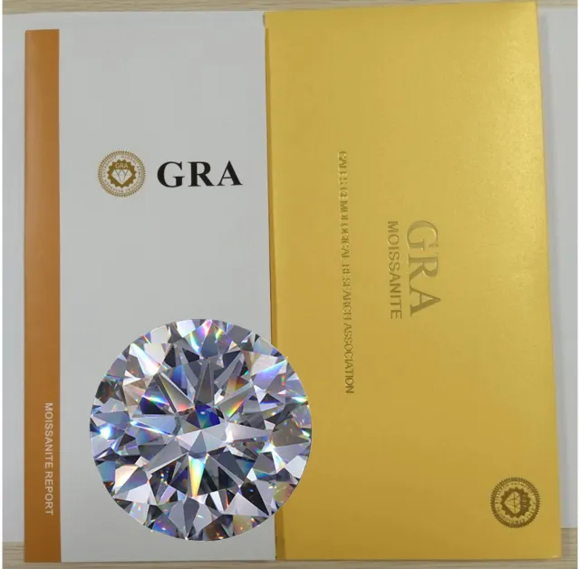 Moissanite Real Gem Stone W. GRA Certificate 3-10mm 0.1-6ct VVS1 D Round Loose