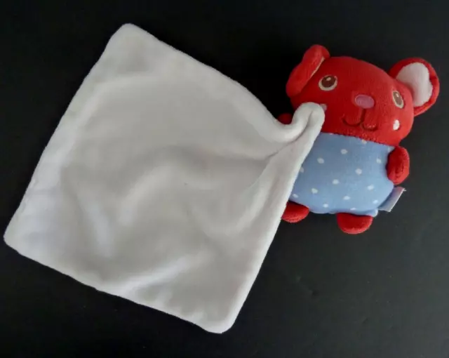 U12. DOUDOU PLAT DPAM DU PAREIL AU MEME SOURIS rouge bleu mouchoir rose blanc