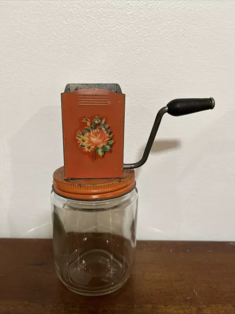 Vintage Nut Chopper Glass Jar