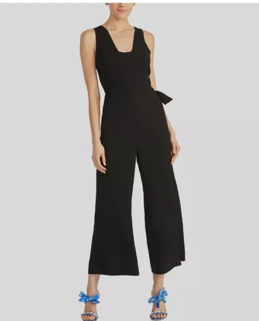 Rachel Roy Women's Black Rua Sleeveless Lace-Up Wide Leg Jumpsuit Size 0