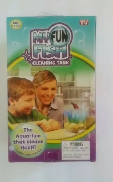 My Fun Fish Tank, 4 3/4 x 6 x 10-Inch Aquarium Self-Cleaning Plastic Betta Gifts