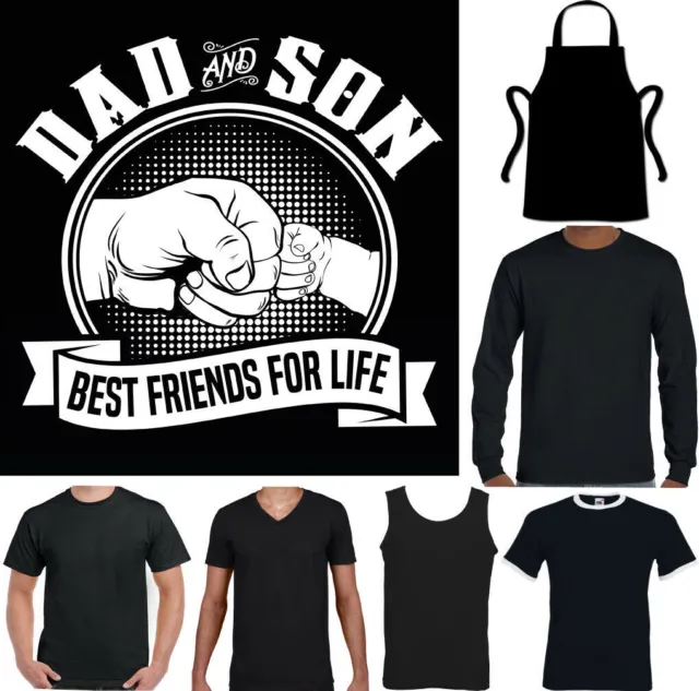 FATHER'S DAY T-SHIRT Mens Daddy & Son Best Friends For Life Funny