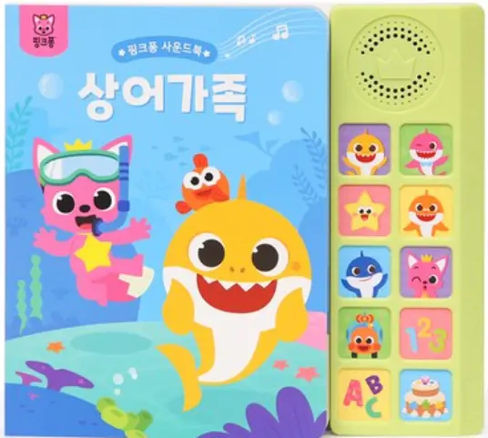 PINKFONG Best Baby Shark Family Koreanische Version Soundbuch/Soft Sticker