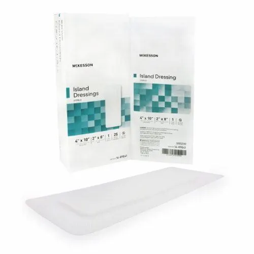 Adhesive Dressing McKesson 4 X 10 Inch Polypropylene / Rayon Rectangle White Ste