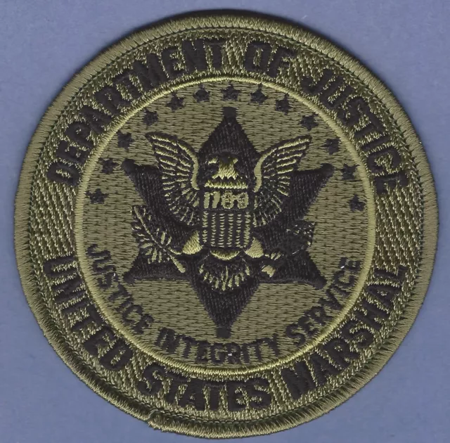 United States Marshal Service Doj Shoulder Patch 3.5" Green