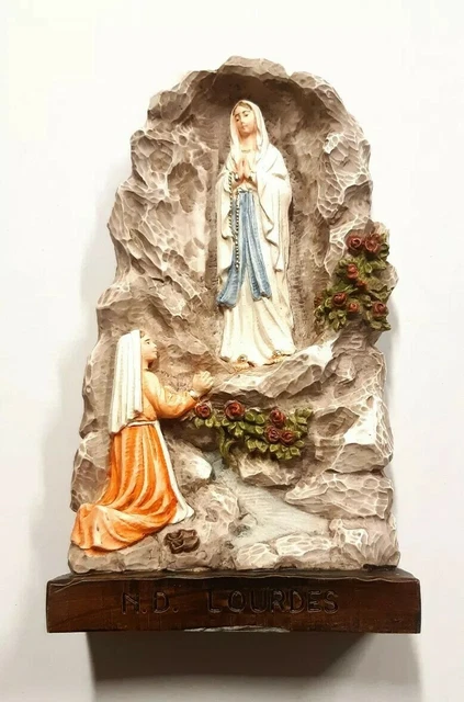 Grotte En Marbre Gris Poli Pour Statue - 37x26x17 Cm - Faite Main En Italie - Résistante Aux Intempéries