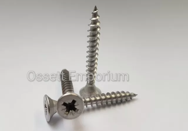 A2 Stainless Steel Multi Purpose  Screws Pozi Countersunk Chipboard Wood Screw