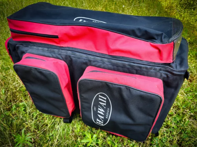 Tauchsport Trolli, fahrbar, HxBxL 30x65x80cm, schwarz-rot, mit Seitentaschen