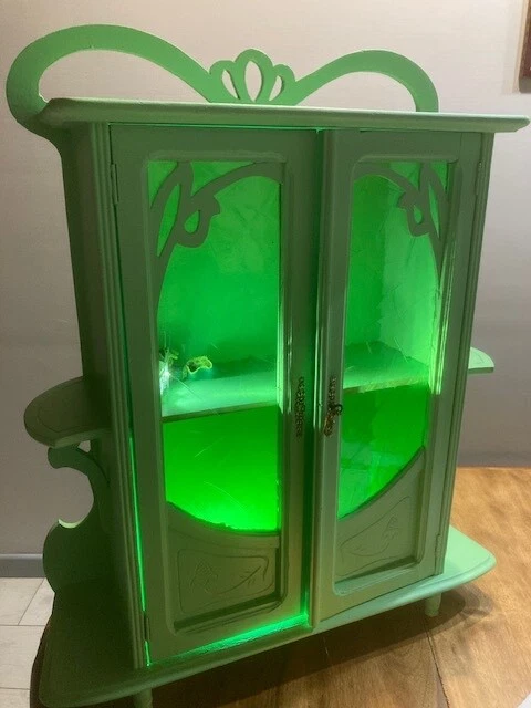 Miniature Armoire Alsacienne Peinte En Bois - Mobilier De Poupée Ancien