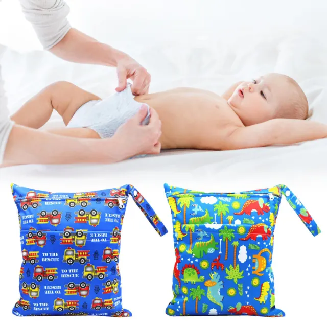 Wet Soiled For Cloth  Dry Baby Zippered, Diaper Bag With Waterproof Reusable Two