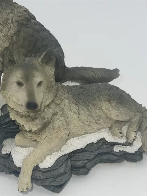 Homco Wolf Figurine Howling at the Moon 2002 Home Interiors Resin 2