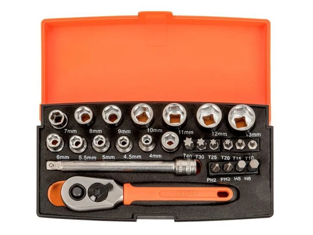 Bahco BAHSL25 SL25 0.6cm Lecteur Prise Ensemble, 25 Pièce