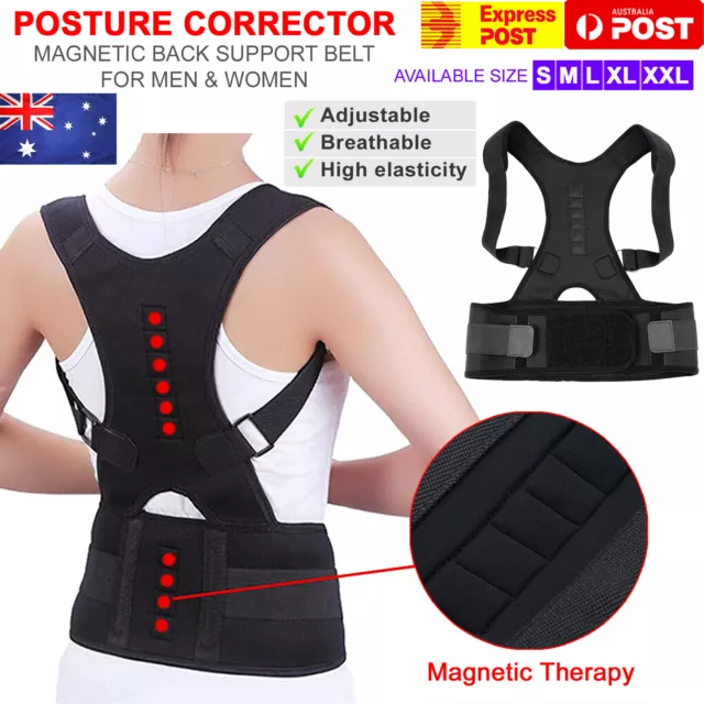 Posture Corrector Clavicle Shoulder Brace Lower Back Support Magnetic Men Women