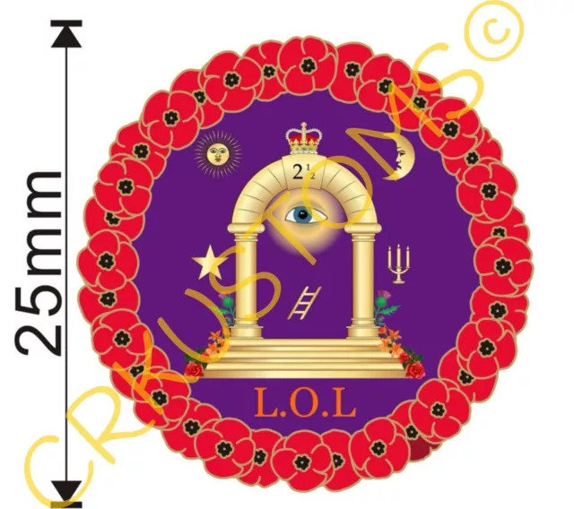 LOL Loyal Orange Lodge Flower Arch Pin Badge, Loyalist