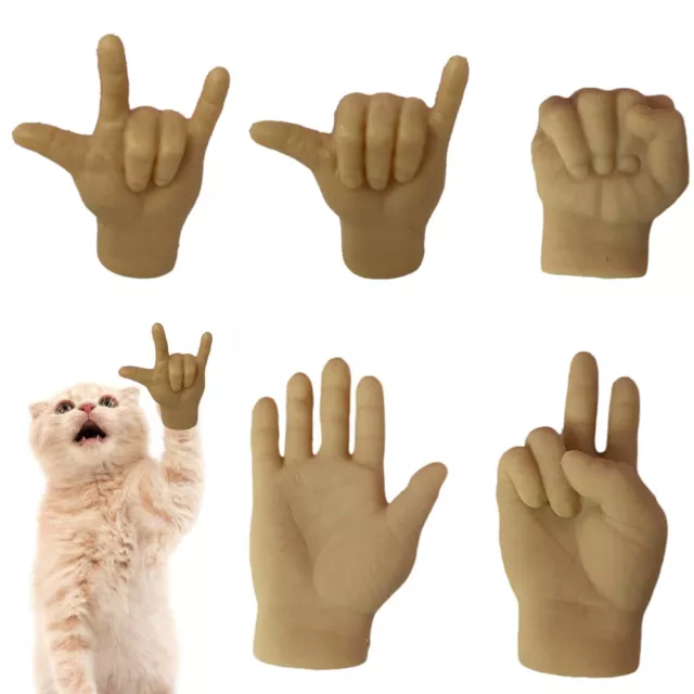 Mini Finger Hands Finger Props for Cat Dog Pets Playtime, Human-pet Interaction