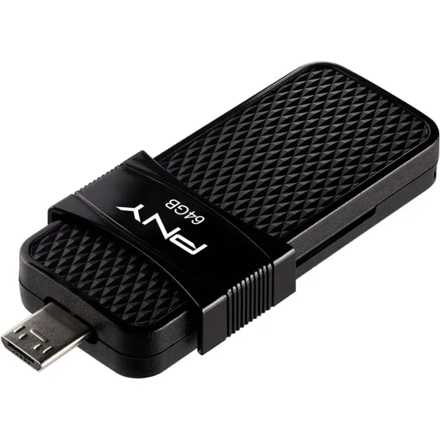 Unidad flash PNY Duo Link OTG USB 3.1 tipo A de 64 GB negro