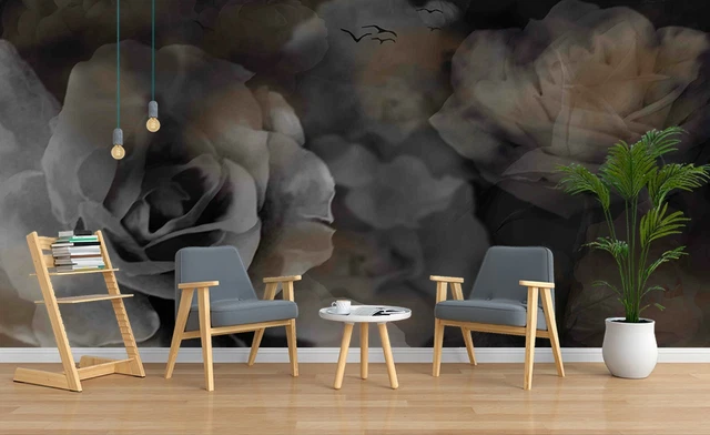 3D Gray Rose WG271 Wall Murals