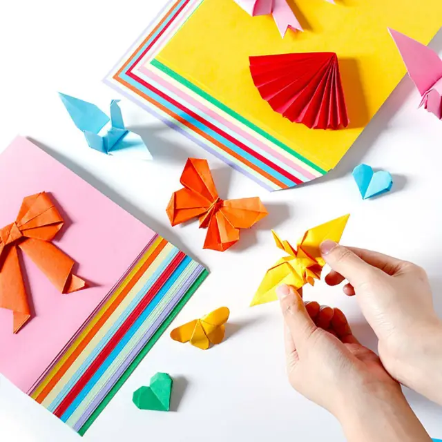 15cm x 15cm 100pcs Square Origami Folding Paper DIY Crafts Tools Mix 10 Colour A 3