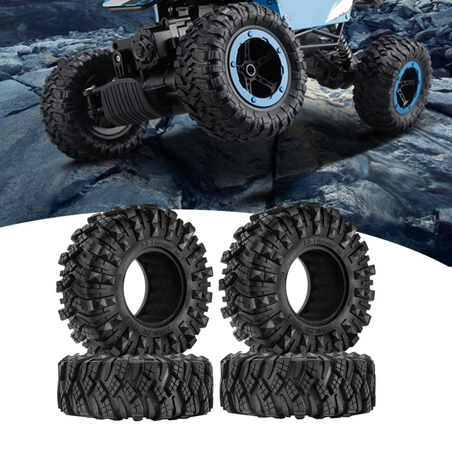 Jeu De 4 Jantes Beadlock 2.2" Pour Axial SCX10 TRX4 1/10 - Pneus Inclus