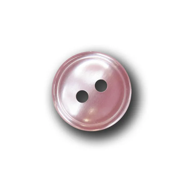 10 kleine rosa perlmuttartige Zweiloch Blusen Kunststoff Knöpfe (hk320-13mm)