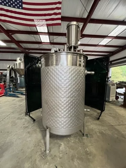 200 Gallon  Jacketed  Stainless Steel Tank W High Shear Disperser Mixer 7.5 HP