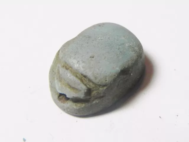 Zurqieh -Q286- Ancient Egypt , Egyptian Blue Scarab. New Kingdom. 1400 B.c