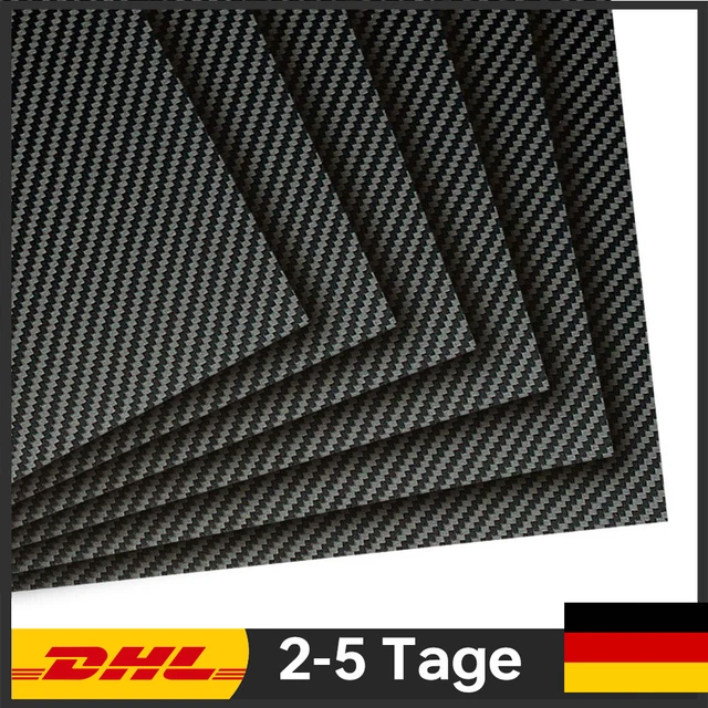 Carbon Platte 0,5mm / CFK Kohlefaser / KÖPER Hochglanz / Größe wählbar