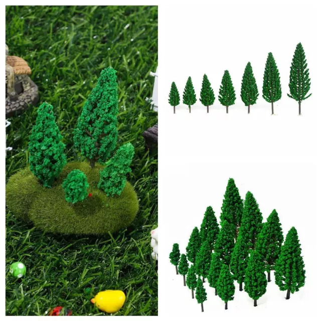 en page Modèle de scène Arbre de cèdre artificiel Modèle miniature Décor vert