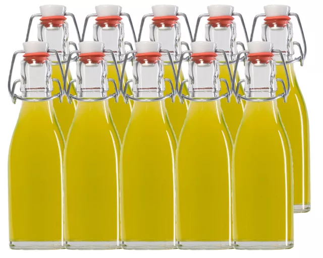 10 Leere Glasflaschen mit Bügelverschluss Bügelflaschen 200 ml 0,2 l Saftflasche