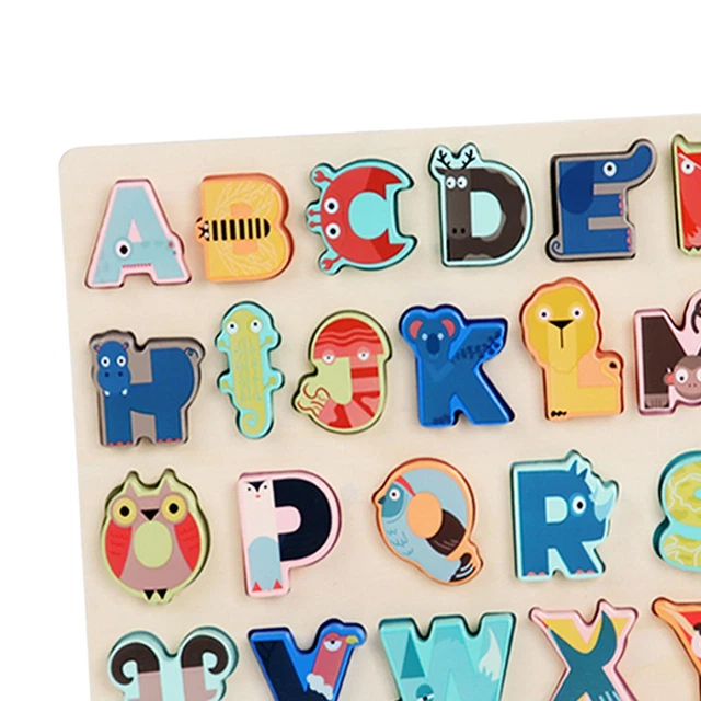 WOODEN ALPHABET PUZZLES Montessori Sensory Montessori Alphabet Matching ...