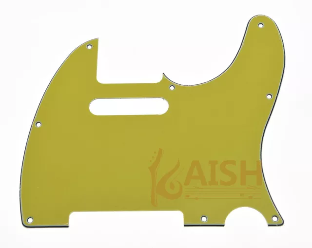 8 Hole Tele Scratch Plate Guitar Pickguard Yellow 3 Ply for Fender Telecaster