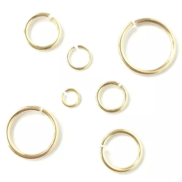 9CT GOLD SOLID Jump Ring 375 Yellow Open O RINGS 3mm 4mm 5mm 6mm 7mm