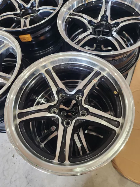 15" x  6" ALUMINUM TRAILER WHEEL 5-LUG ON 4.5 INCHES  -  BLACK