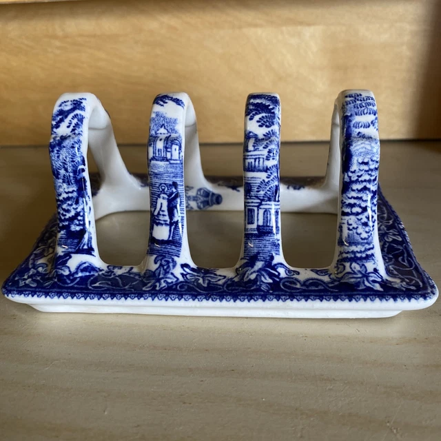 RARE MASONS IRONSTONE Vista Toast Rack blue and white (matches spode