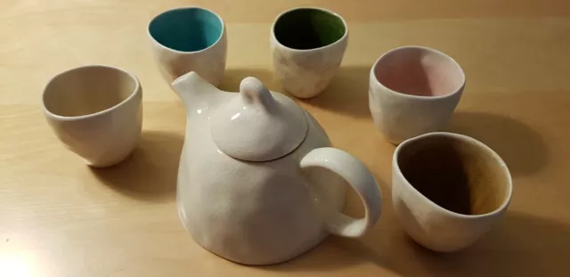 Set da tè giapponese in ceramica con smalto craquelé dal design originale