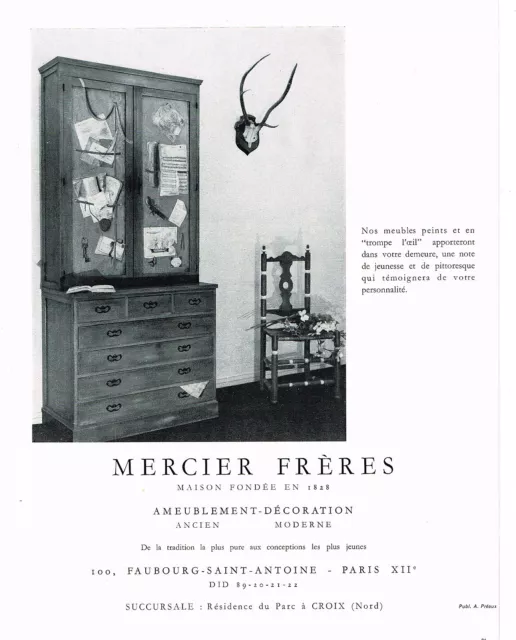 PUBLICITE ADVERTISING   1964   MERCIER FRERES   ameublement décoration