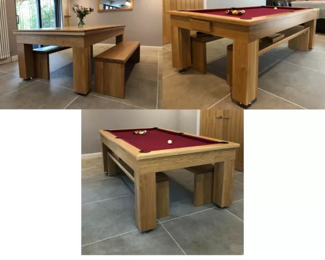 7ft Solid Oak Artisan Pool Dining table by idonohoe Snooker of Accrington