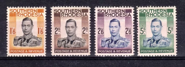 Southern Rhodesia 1937 1s 6d, 2s, 2s 6d and 5s SG 49-52 MH