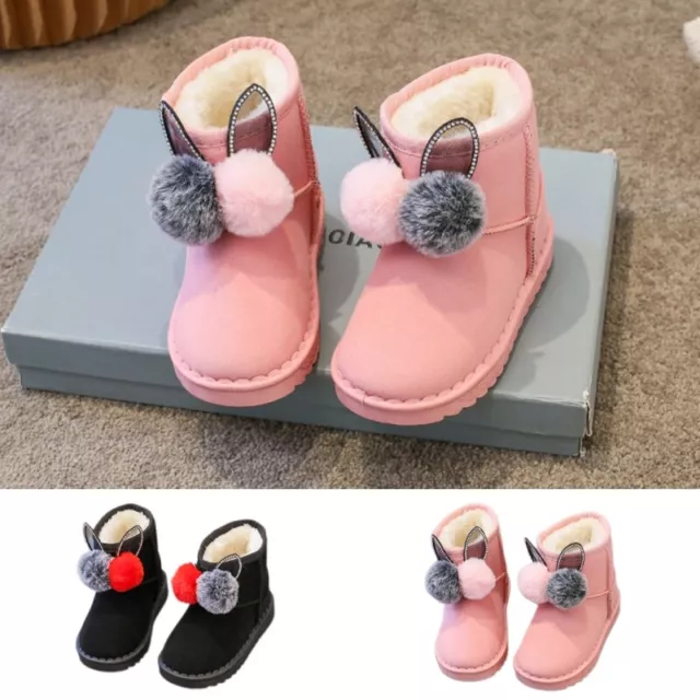 Girls Snow Boots Plush Lined Winter Boot Walking Toddler Girl Slip On Casual