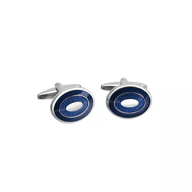 Charles William Blue Cufflinks Oval Shape Top Quality UK Stock Mens Ladies 2